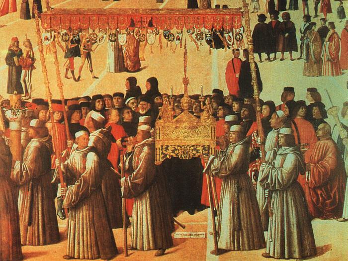 BELLINI, Gentile Procession in the Piazza di San Marco